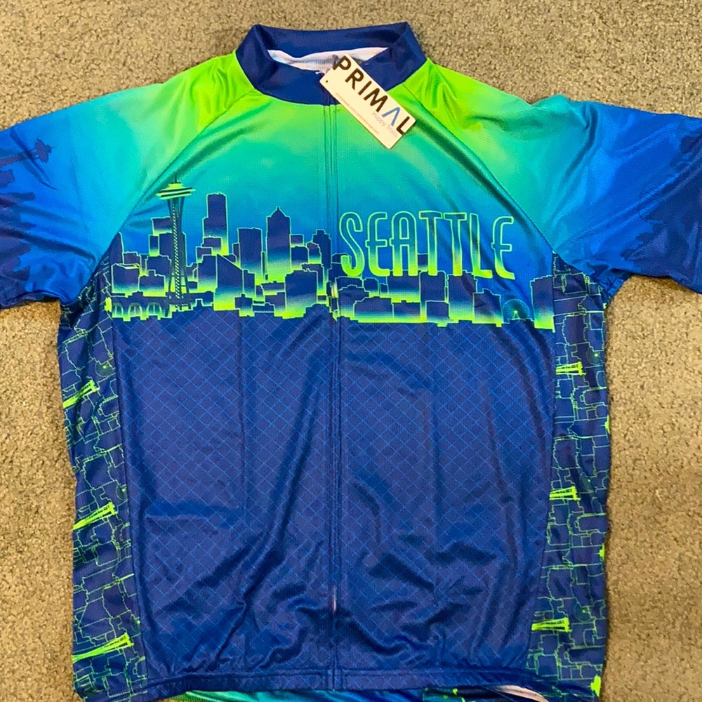 SEATTLE CYCLING Jersey. Men’s, XL. New. Full-zip
